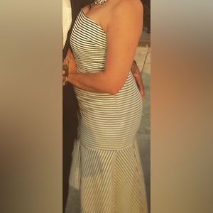 Strapless Striped Midi Dress size 14